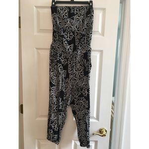 Mudd black and White floral Jumpsuit